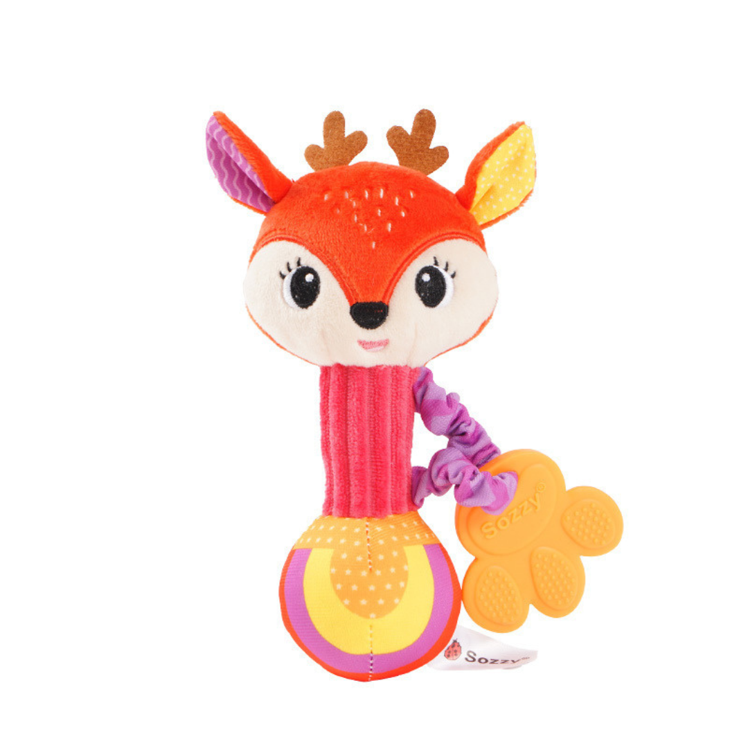Soothing silicone plush toy for teething babies