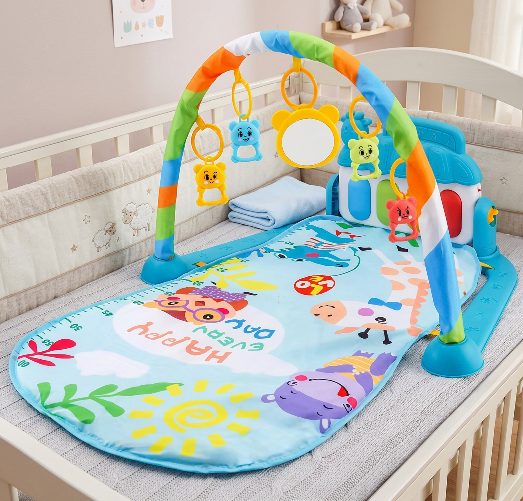Baby Music Play Gym with Piano– Interactive Sensory Activity Mat (0–24 Months)