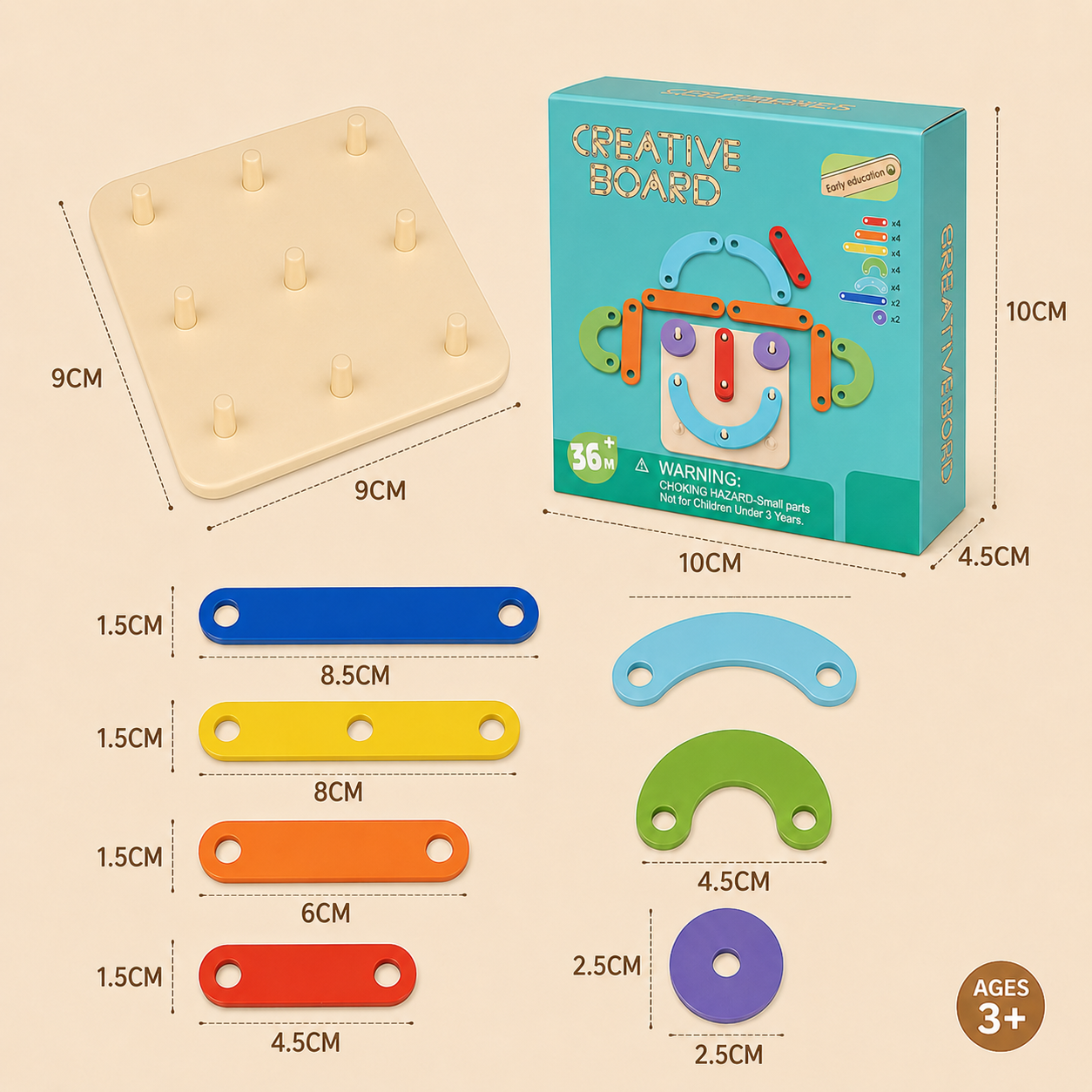 Creative Letters Numbers and Shapes Learning Board