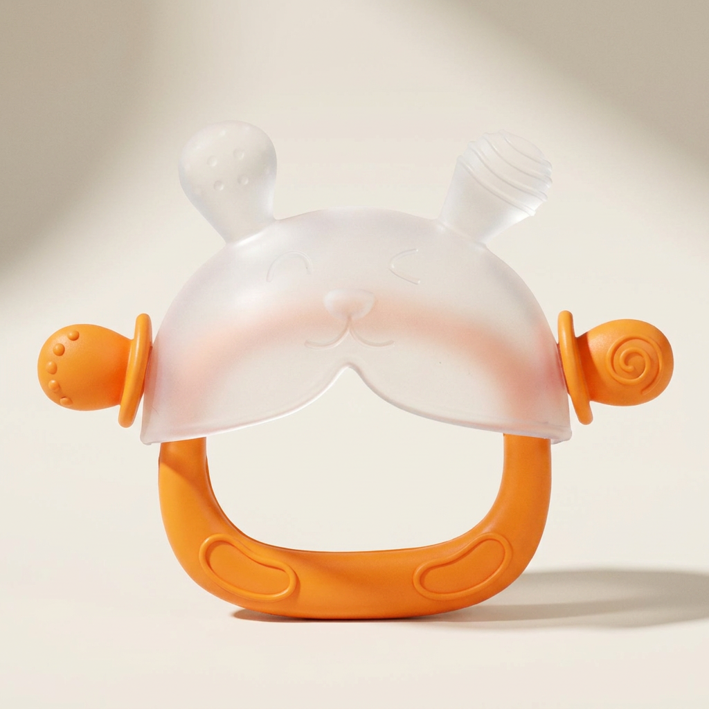 Bunny Baby Teething Mitten – Soft BPA-Free Silicone Gum Soother with Anti-Drop Wristband (3–18 Months)