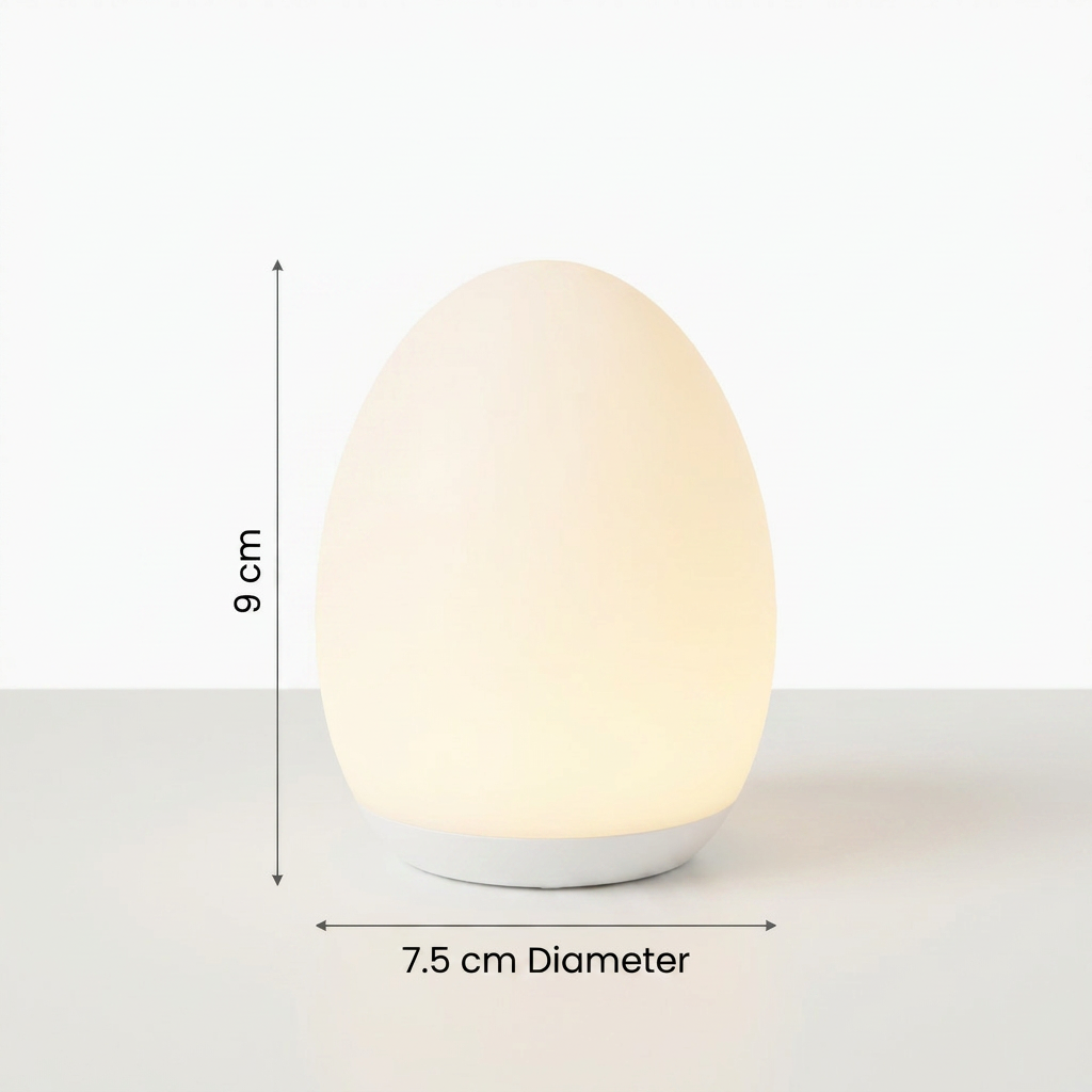 Egg-Shaped Silicone Night Light – Touch Control