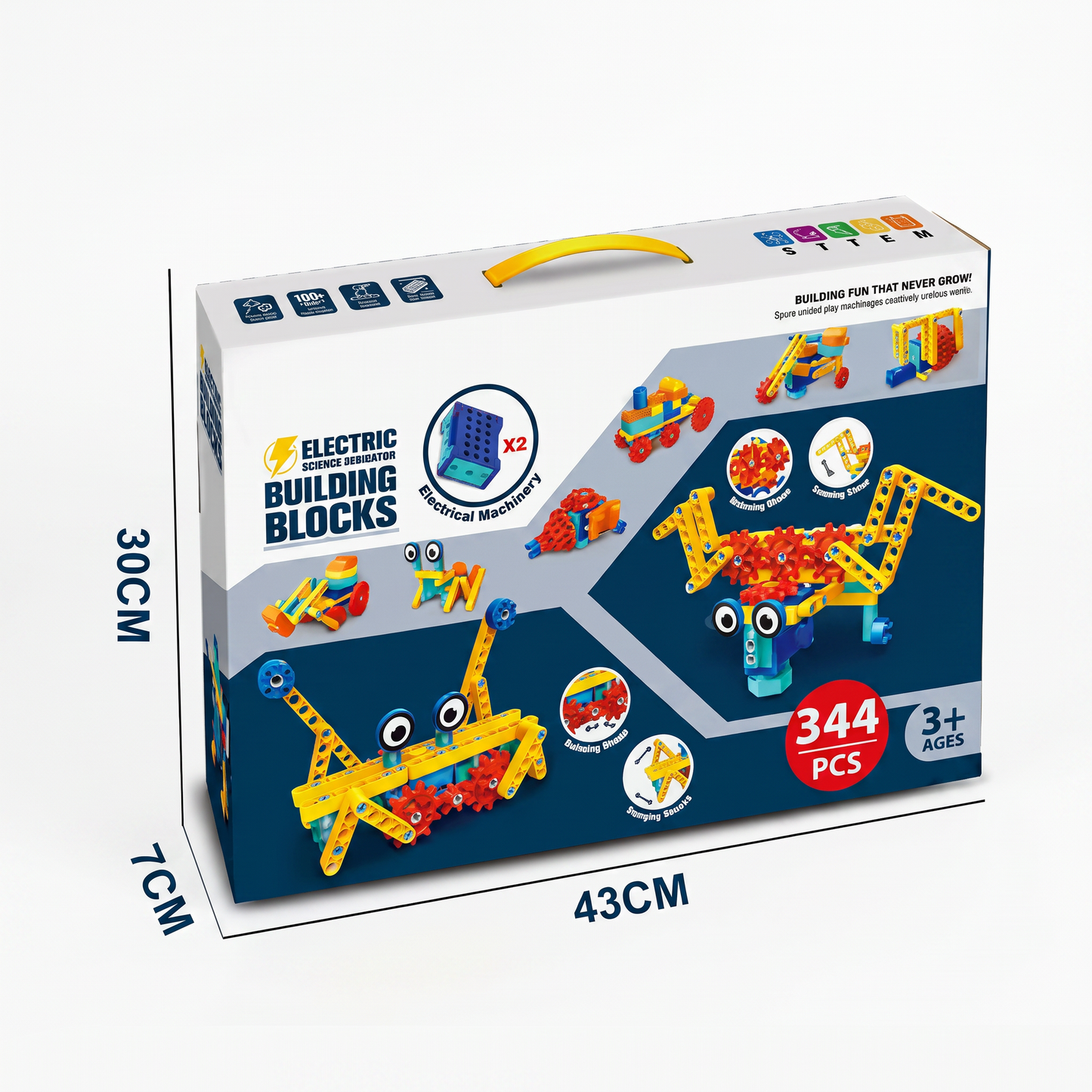 Science and education building blocks with motor
