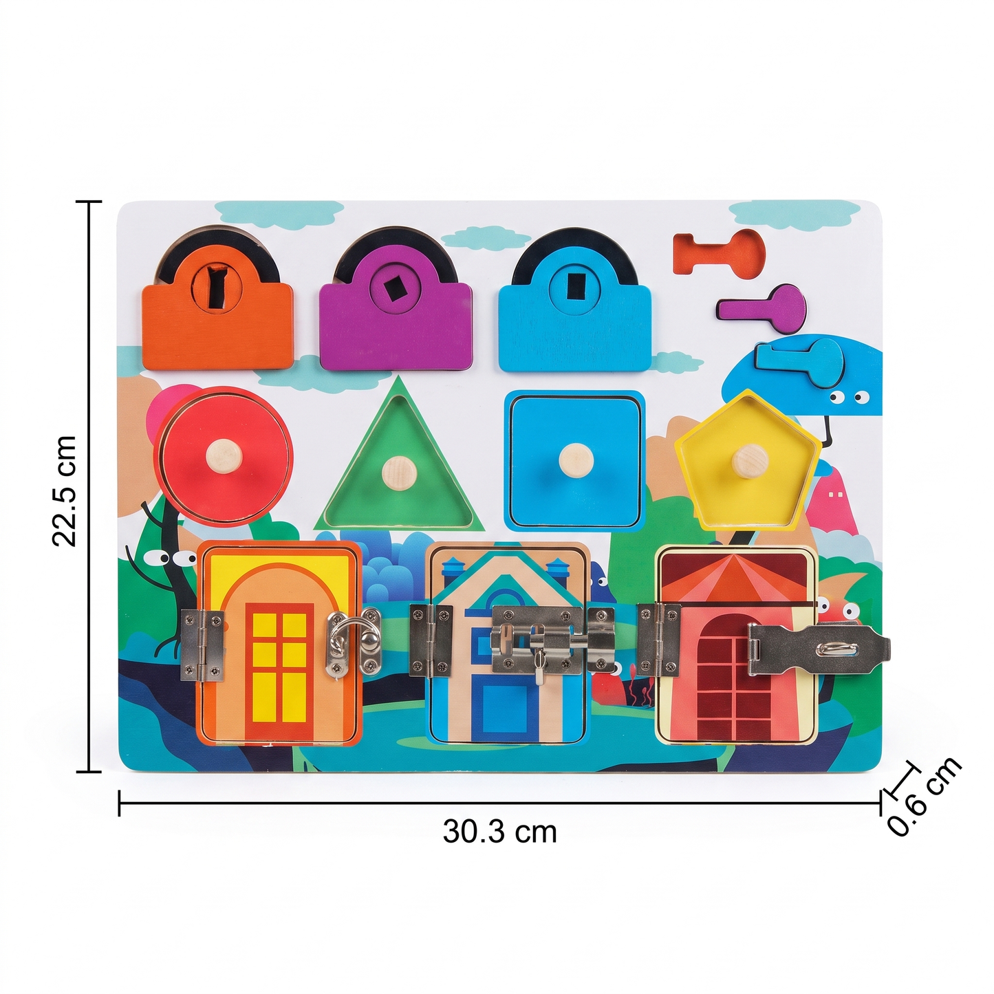 Montessori Activity Board with Various Tasks