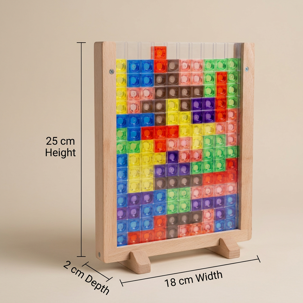 3D Colour Block Puzzle with Wooden Frame – Montessori Learning Toy