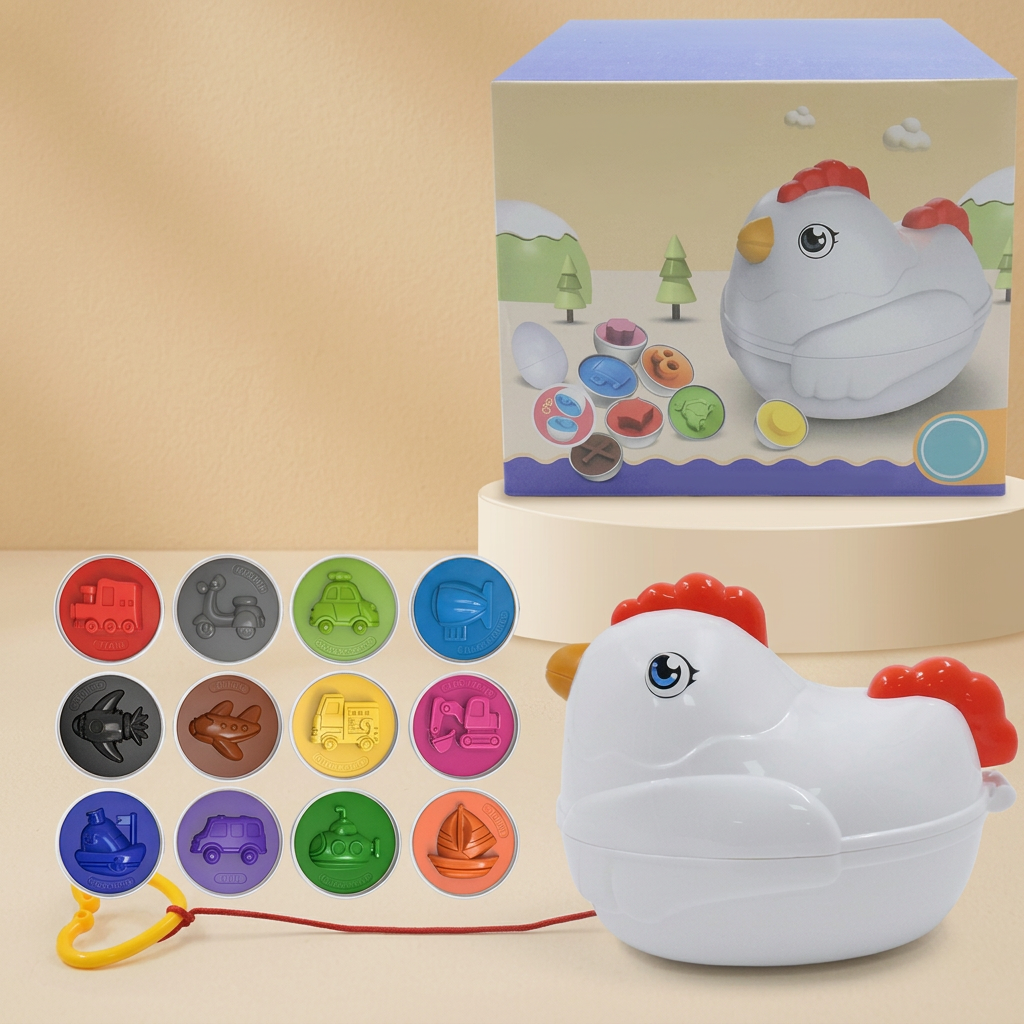Color shape educational toy egg shell