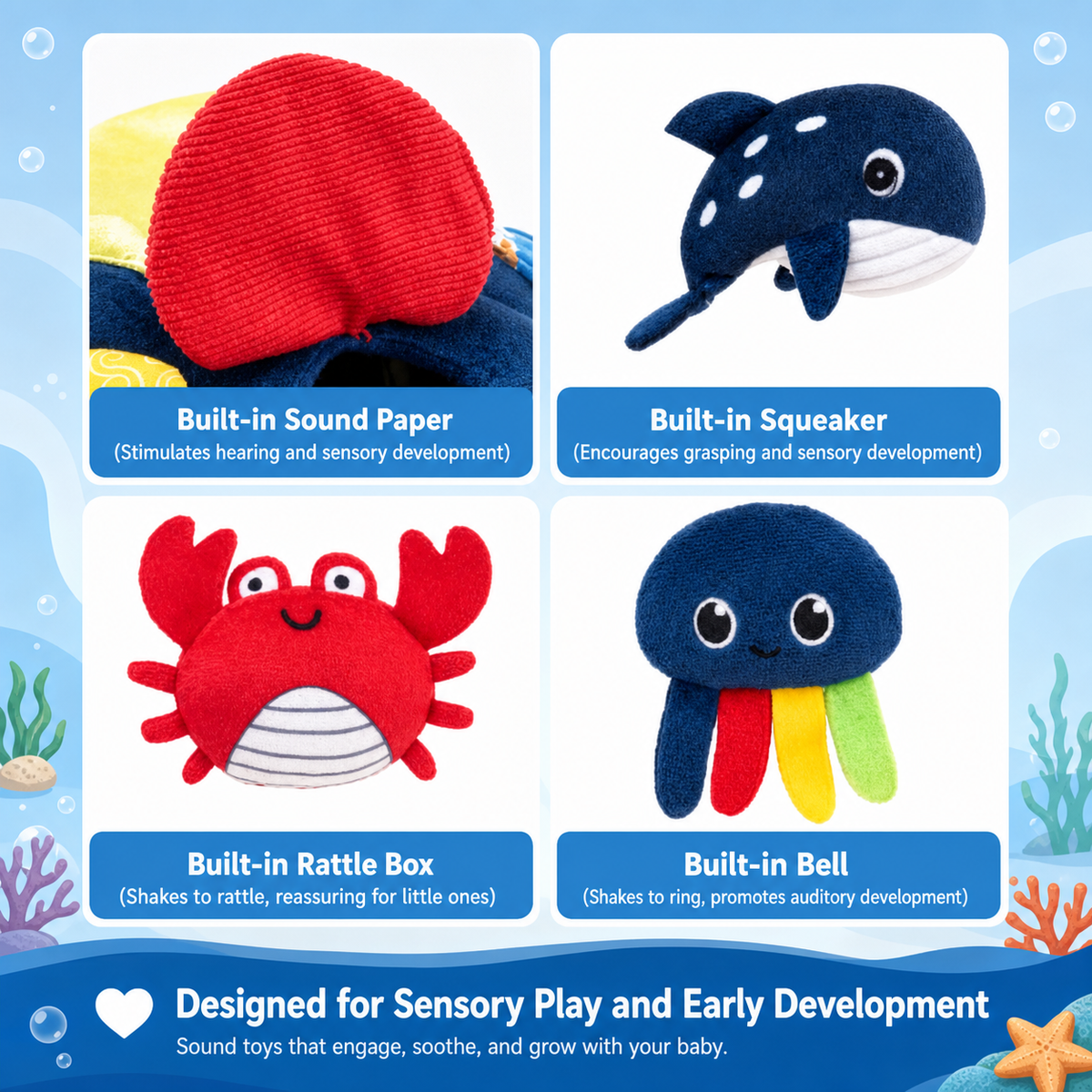 Montessori Turtle Activity Toy – Soft Sensory Play for Kids