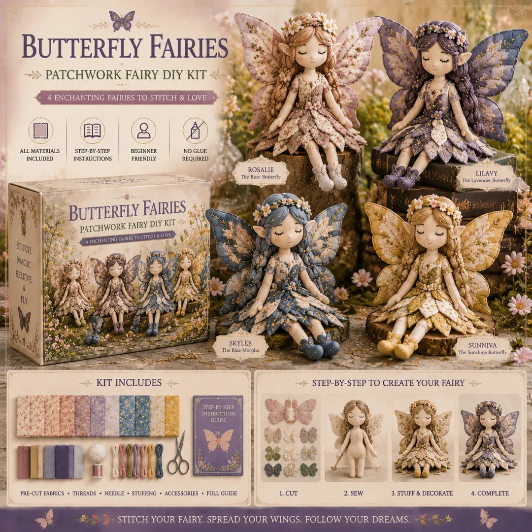 Fairy DIY Sewing Kit for Kids – Make Enchanting Fairy Dolls with Fabric, Accessories & Instructions
