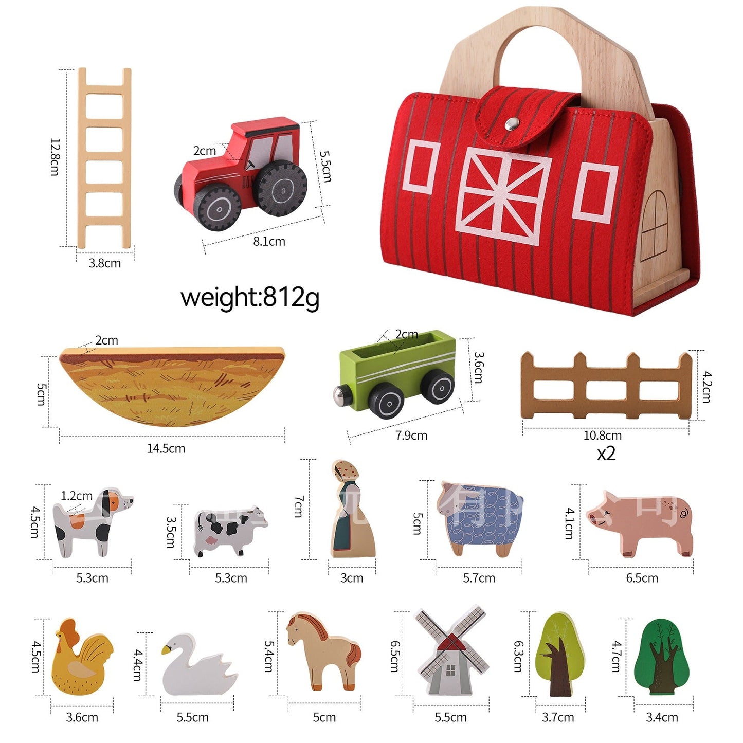 Montessori Wooden & Felt Farm Travel Toy – Perfect for On-the-Go Play