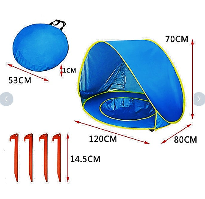 Pop-Up Baby Beach Tent with Built-In Pool & UV Protection – Portable Sun Shade for Kids