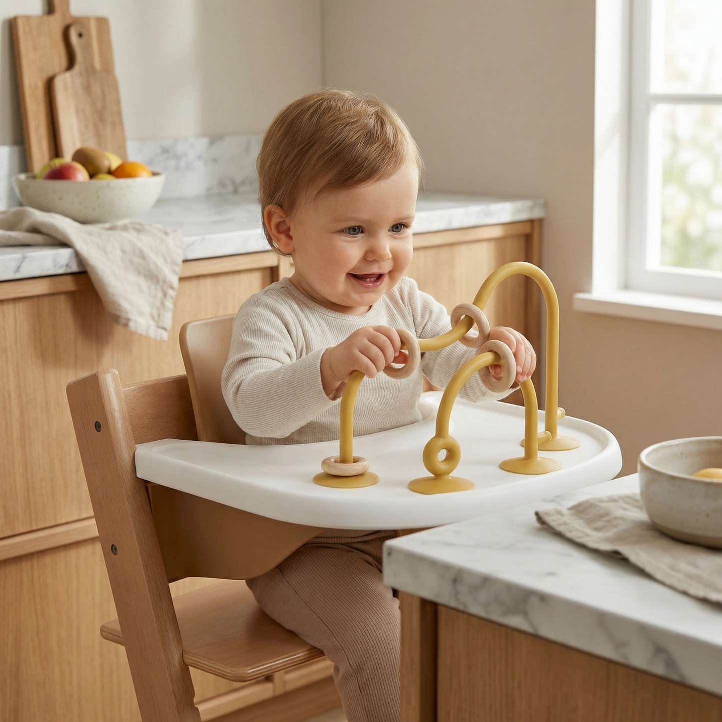 Silicone Baby Activity Toy – Suction Cup Learning Toy for Table & High Chair