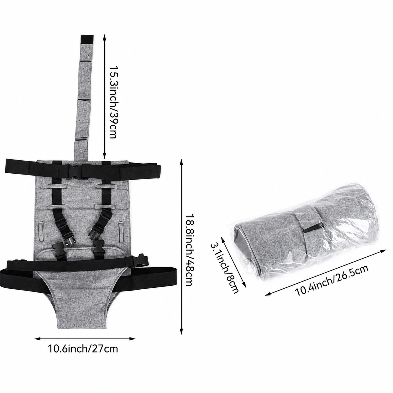 Portable baby seat travel harness