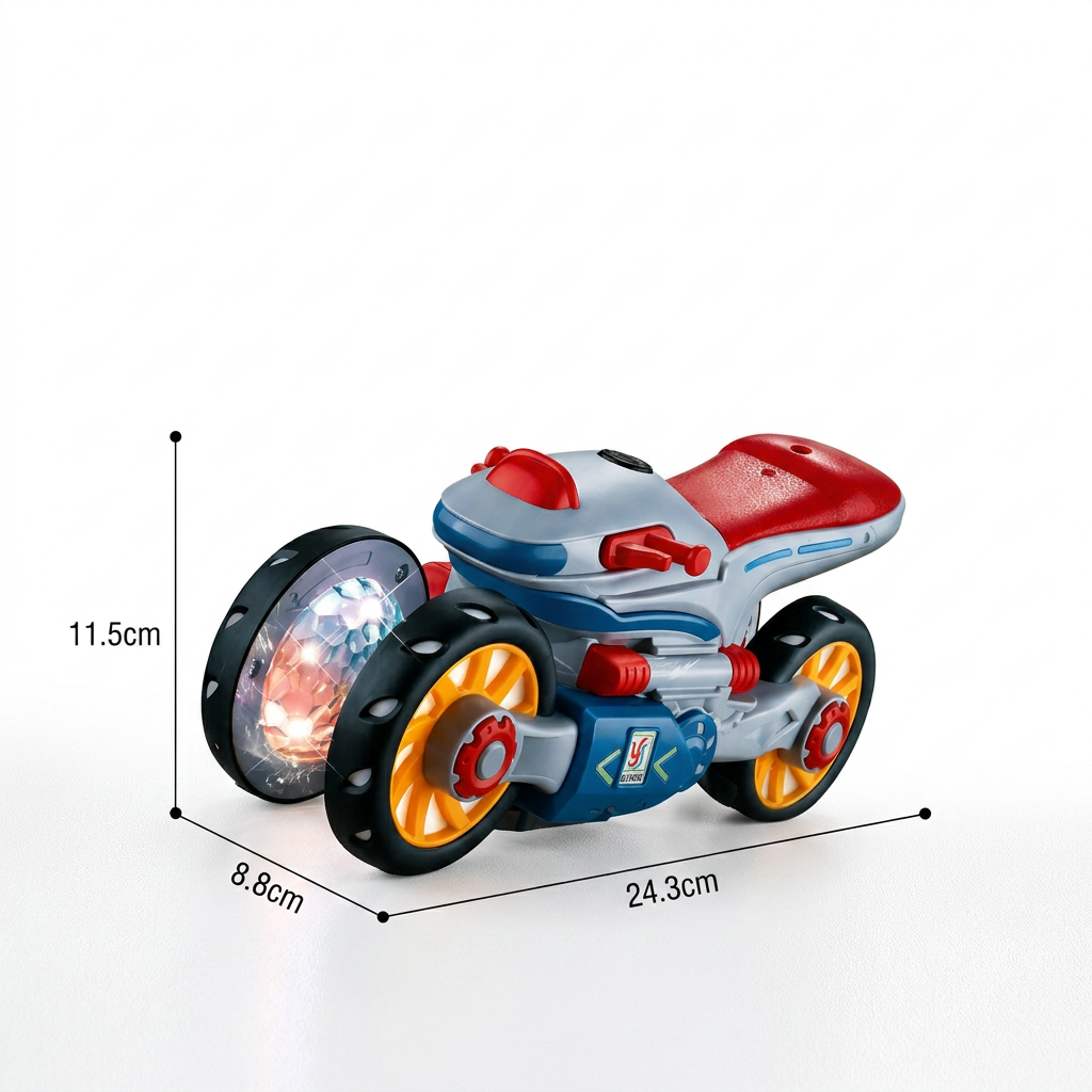 Luminous and dancing musical motorbike