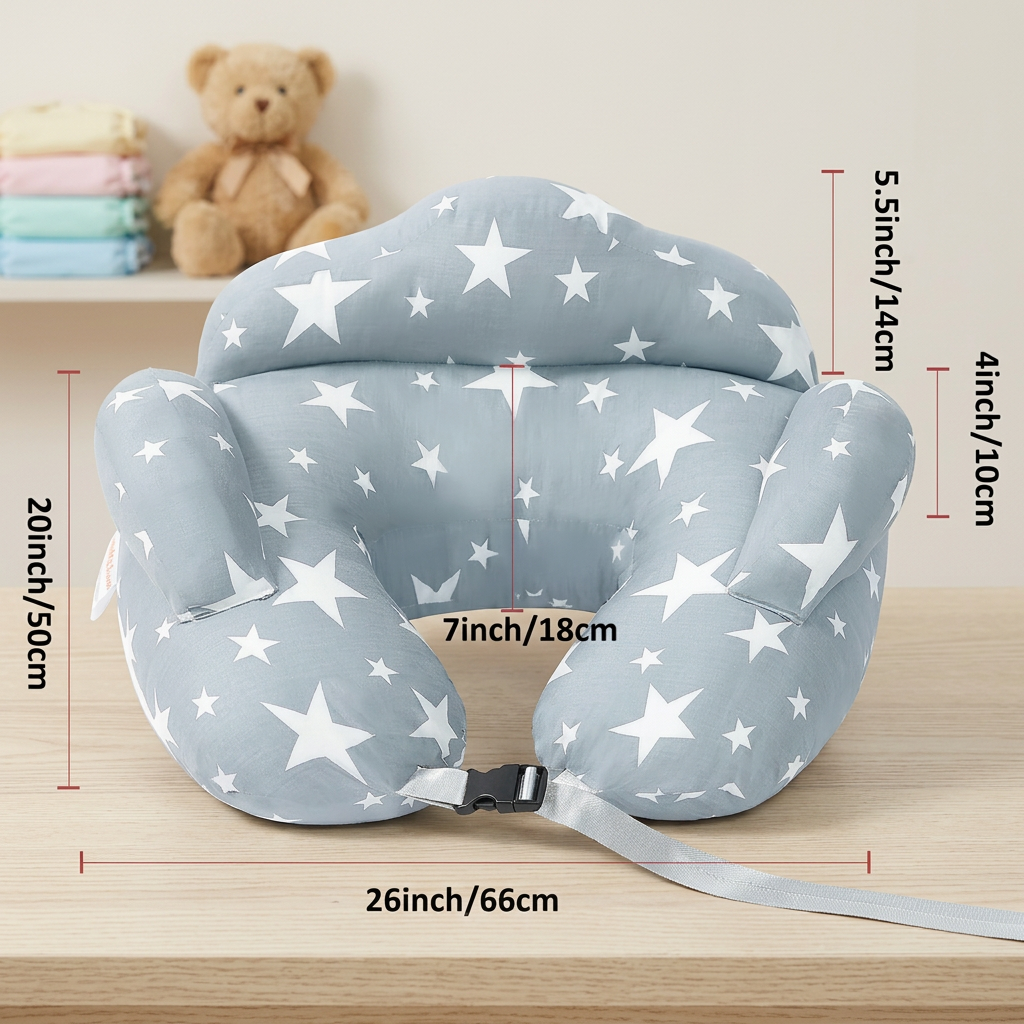 Multifunctional Nursing Pillow for Breastfeeding & Bottle Feeding with Removable Cover