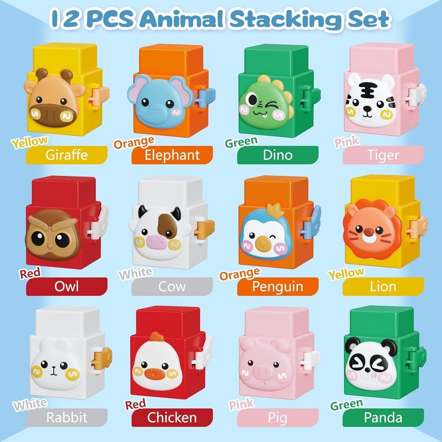 Educational Montessori Animal Stacking Set Building Toy