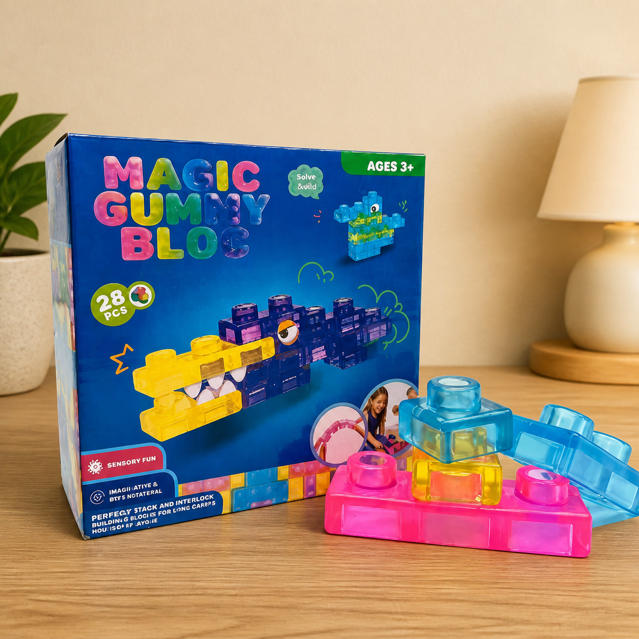 Magical gummy blocks, soft building blocks for children