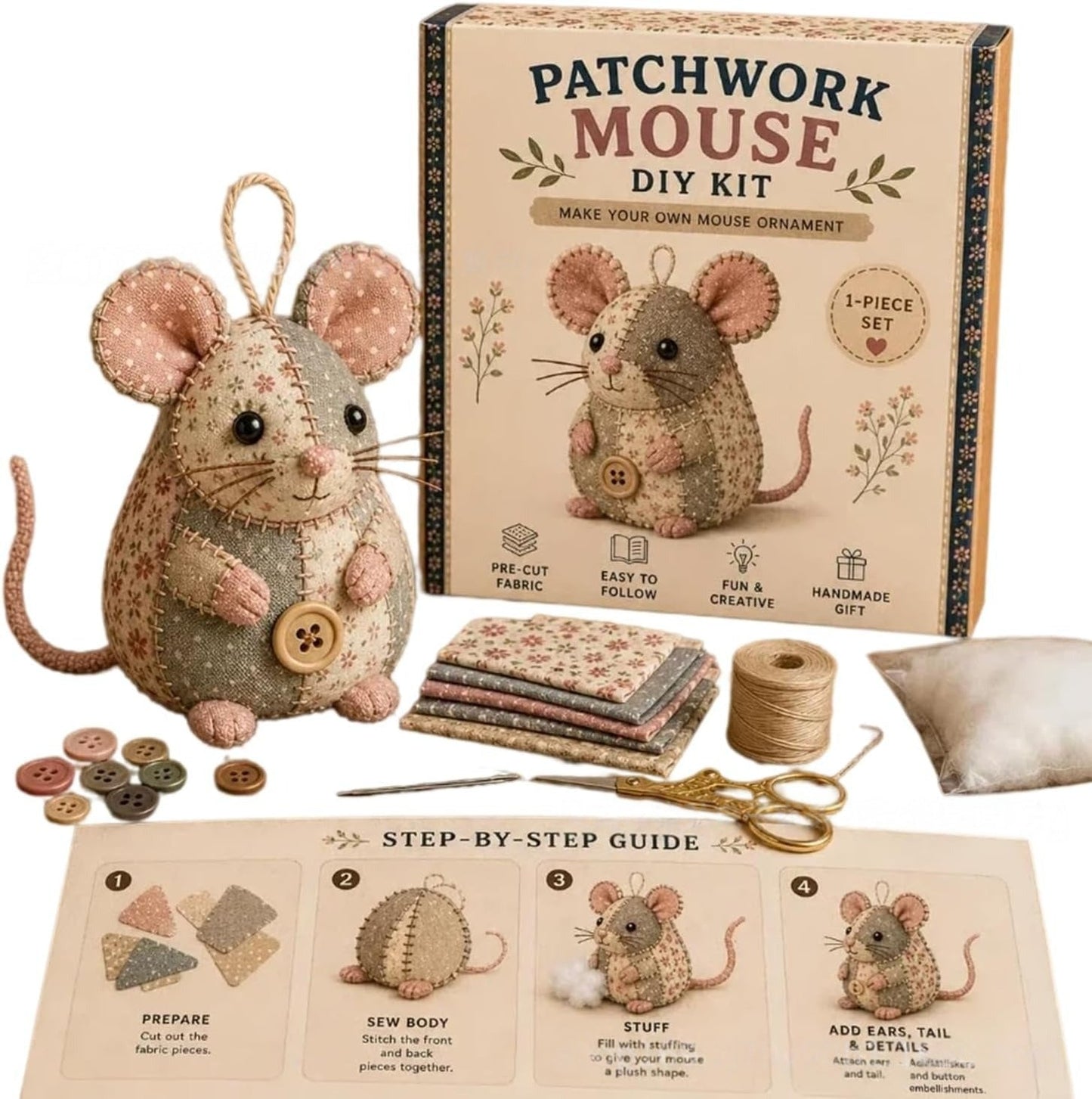 DIY Animal Sewing Kit – Handmade Fabric Ornament Craft Set