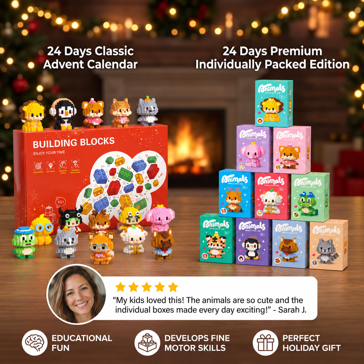 Adorable Animal Building Blocks Advent Calendar for Kids