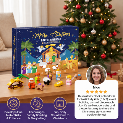 Christmas Nativity Building Blocks Advent Calendar for Kids