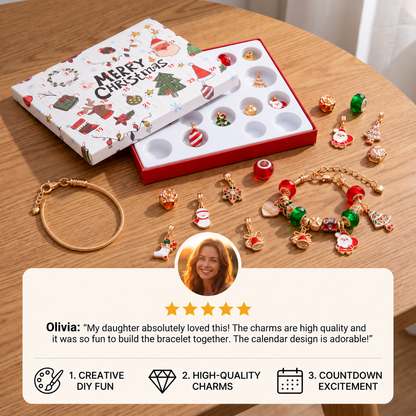 24-Day Christmas Bracelet Advent Calendar – DIY Jewelry-Making Kit for Girls