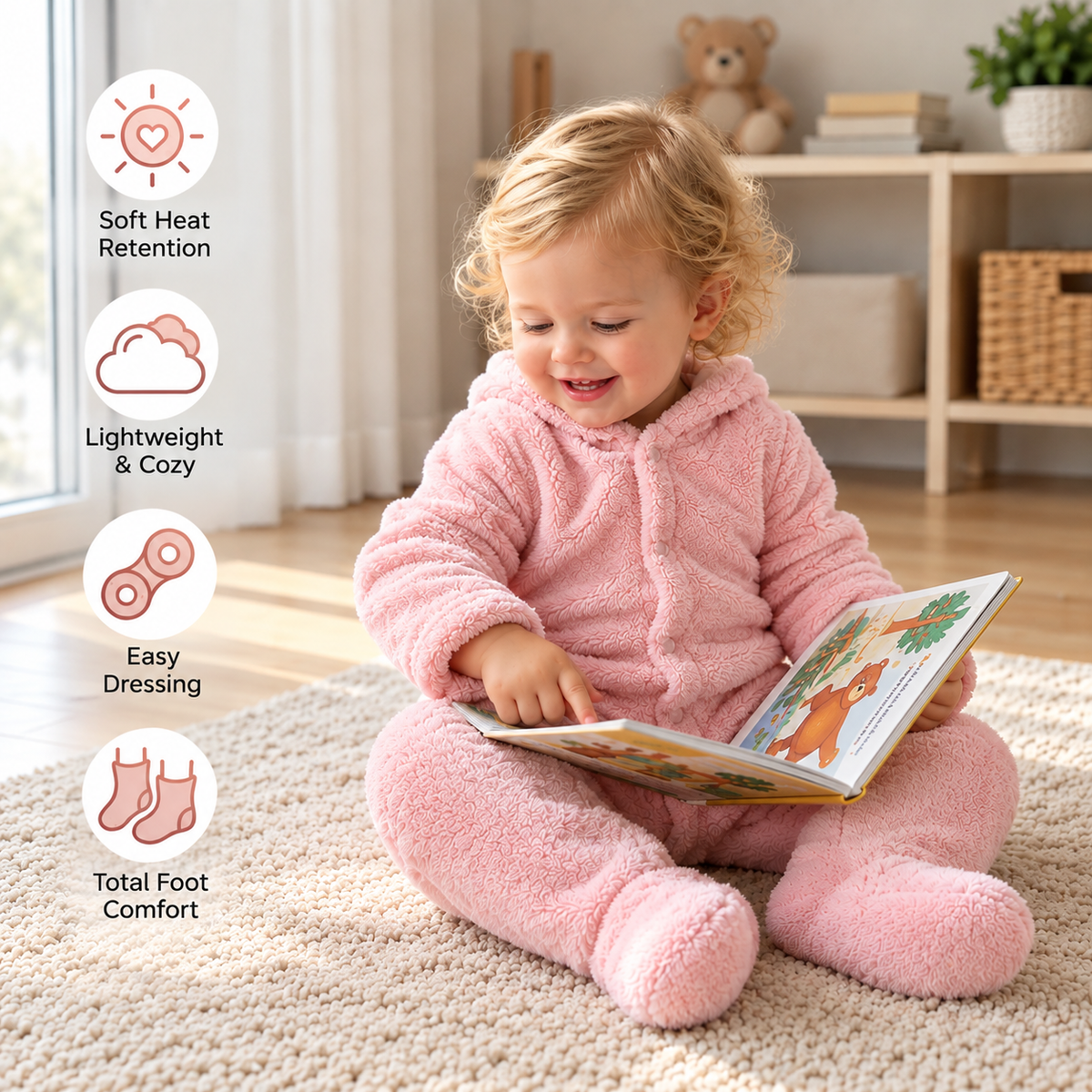 Soft & Cozy Hooded Baby Bear Jumpsuit