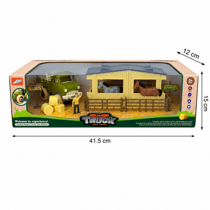 DIY Take-Apart Farm Truck & Horse Stable Play Set for Kids