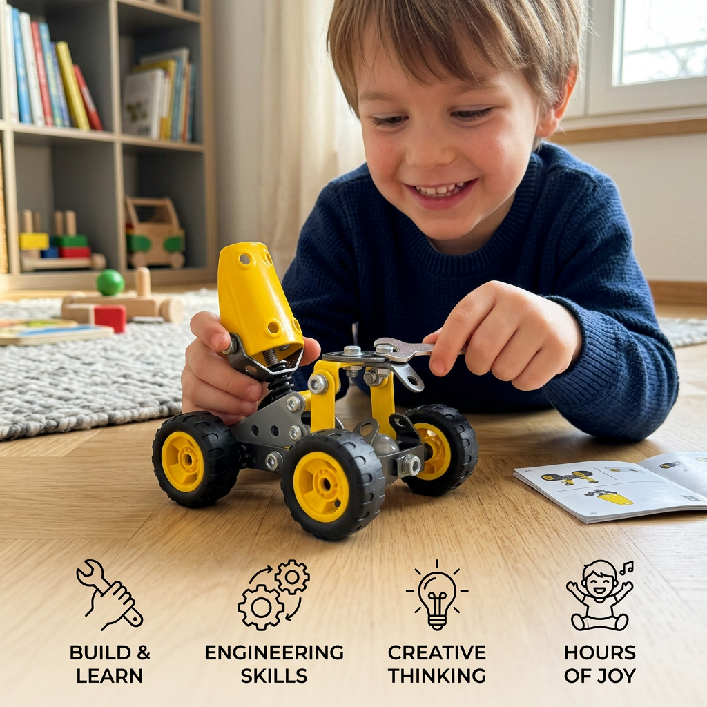 10-in-1 Creative Electric Construction Truck Building Set for Kids