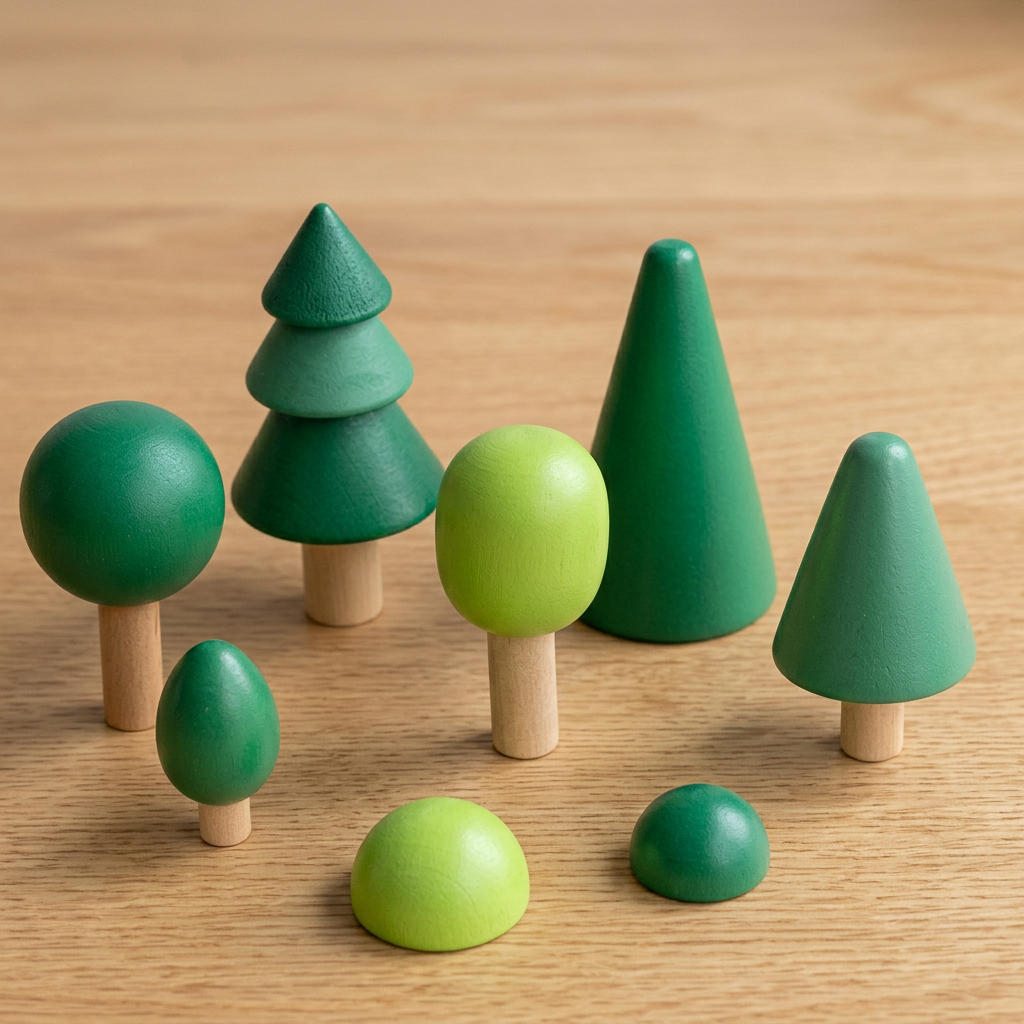 Montessori Colored Wooden Building Blocks