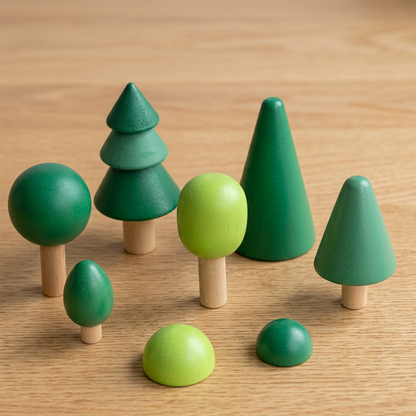 Montessori Colored Wooden Building Blocks