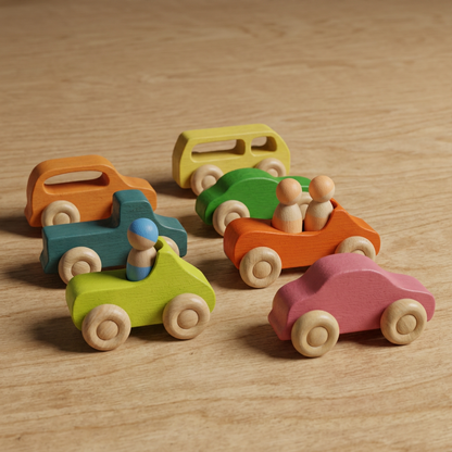 Montessori Colored Wooden Building Blocks