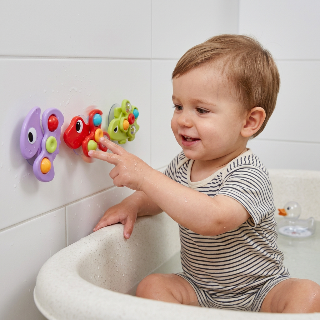 Dinosaur Suction Cup Spinner Toy for Babies & Toddlers Set of 3