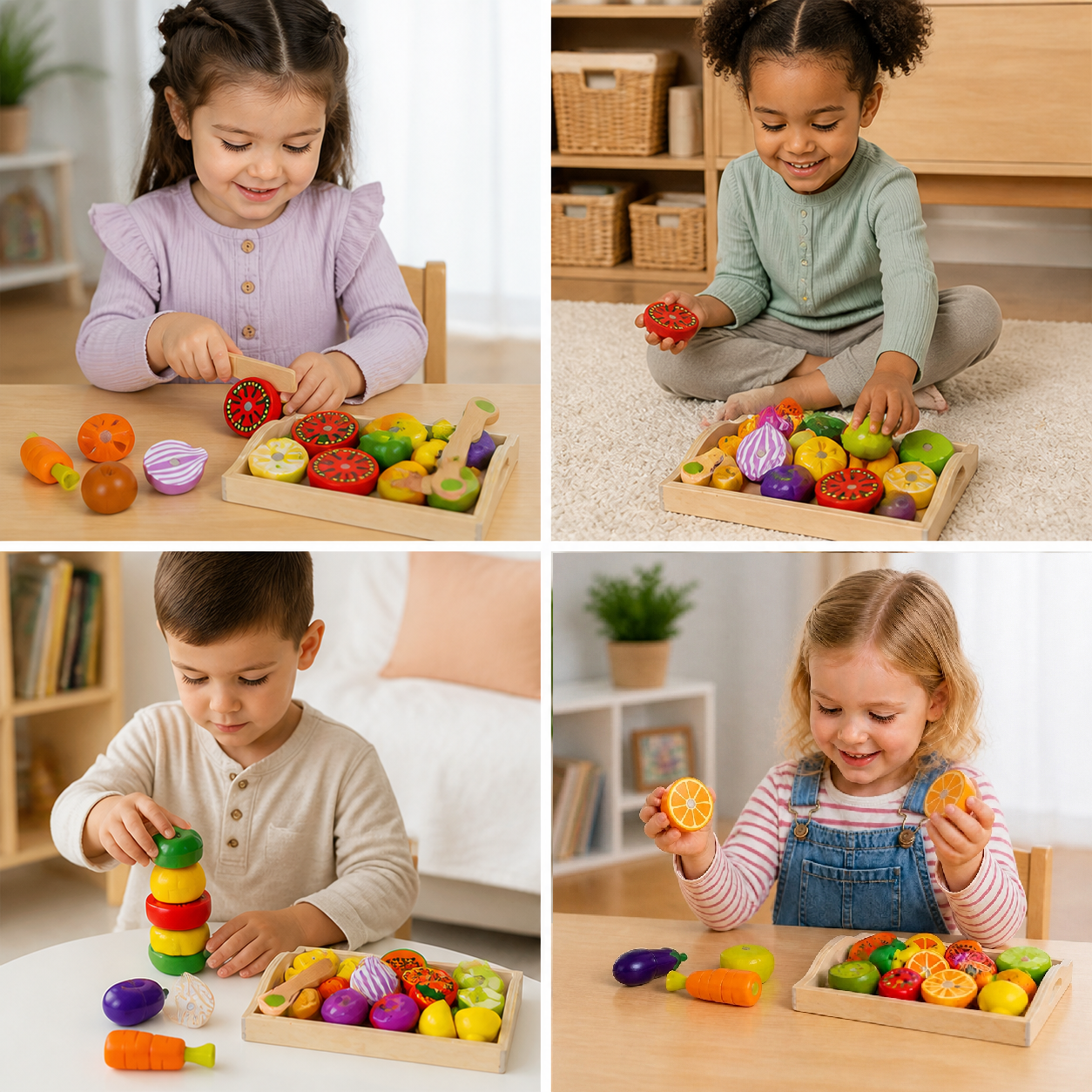 Montessori Wooden Play Kitchen Set