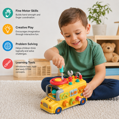 7-in-1 Montessori Screw Bus – Build & Fine Motor Skills Learning Toy