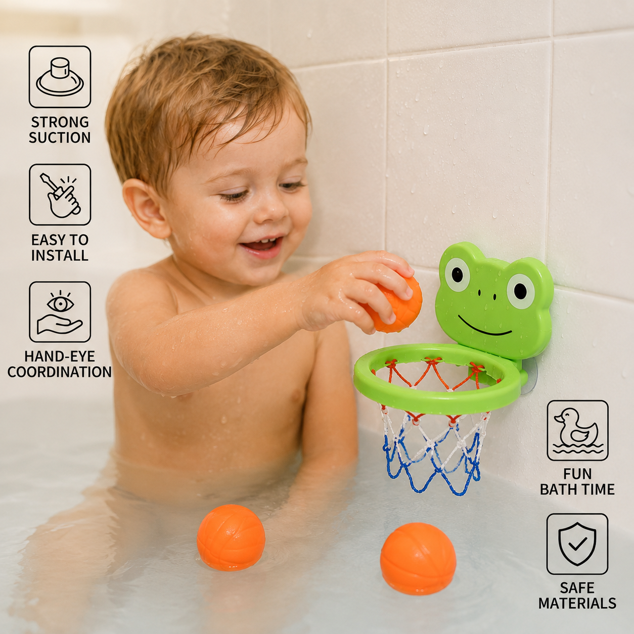 Basketball Hoop Bath Toy for Kids