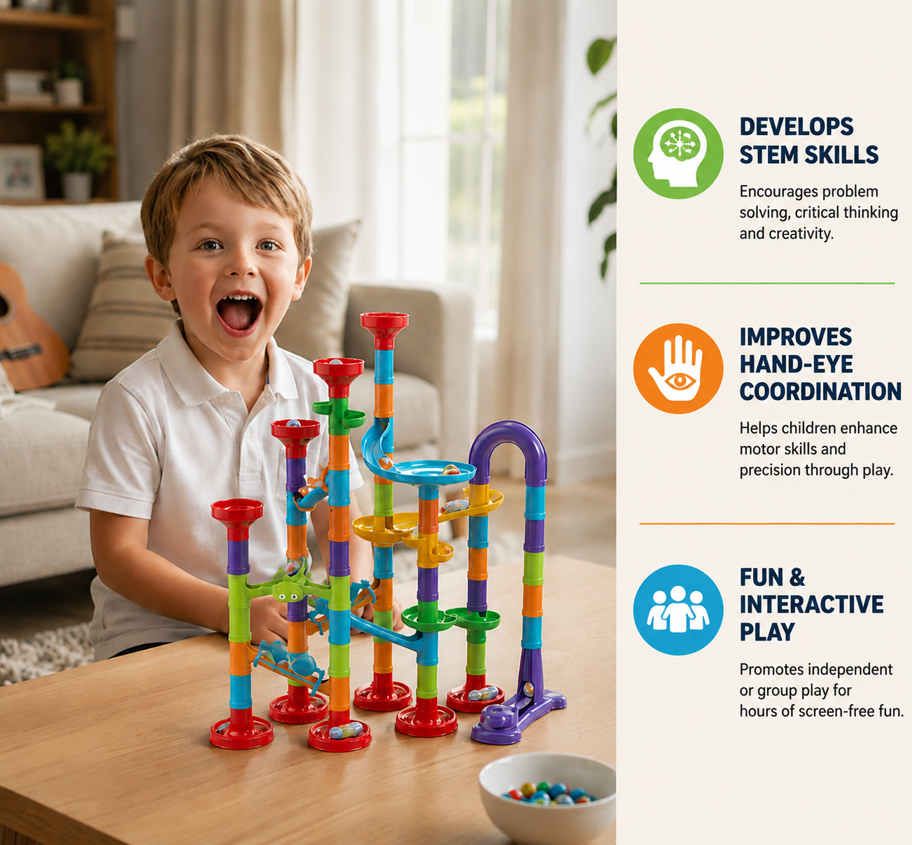 Column Marble Run Pipeline Set