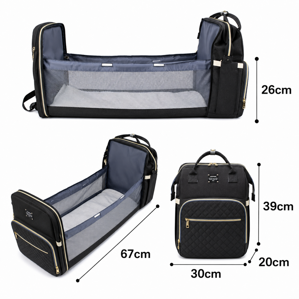 2-in-1 Baby Backpack in Elegant Design