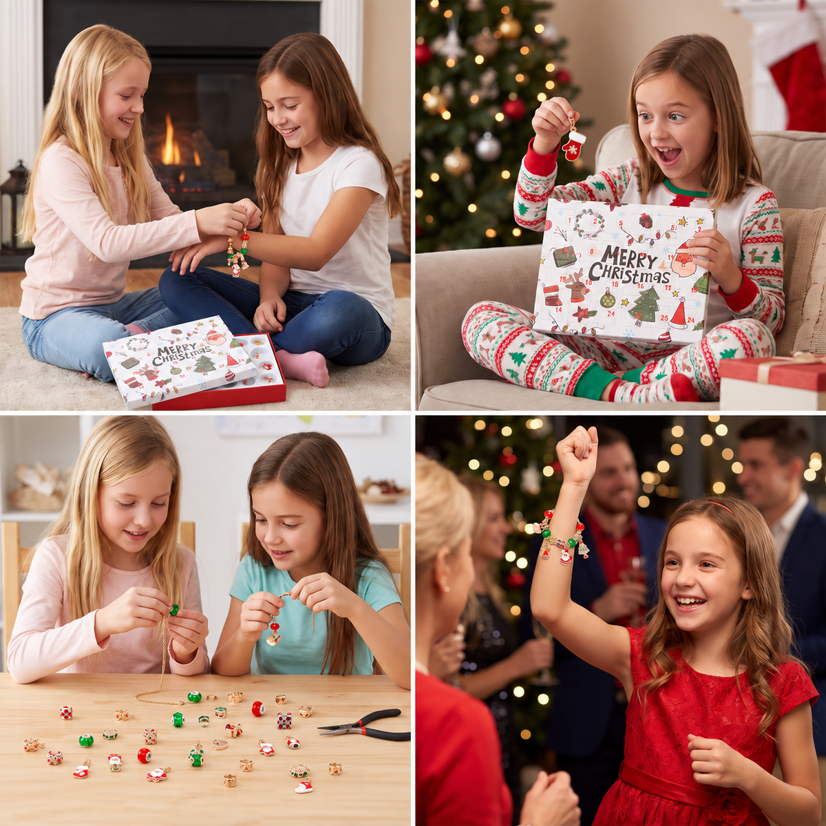 24-Day Christmas Bracelet Advent Calendar – DIY Jewelry-Making Kit for Girls