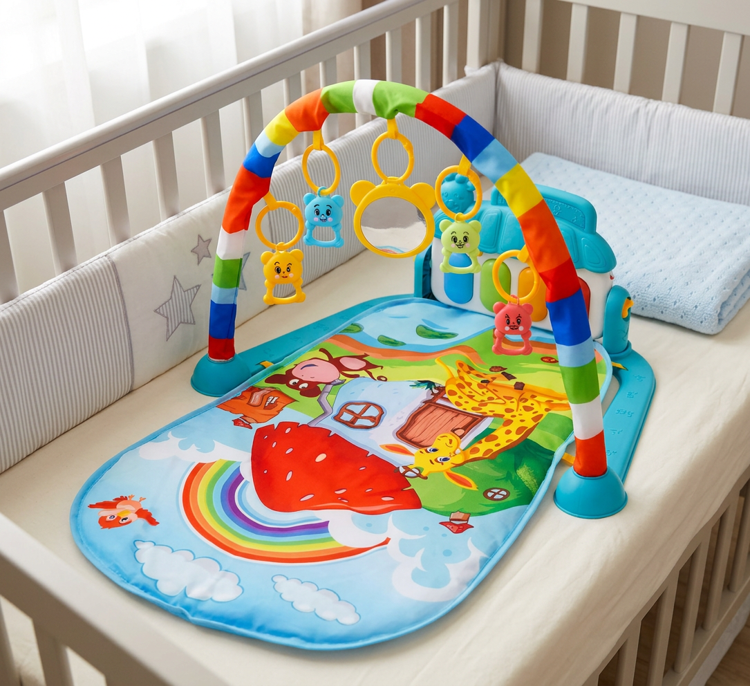 Baby Music Play Gym with Piano– Interactive Sensory Activity Mat (0–24 Months)