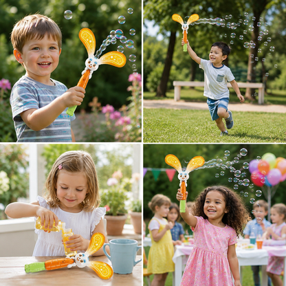 Light-Up Winged Bunny Bubble Maker – Kids Electric Bubble Wand