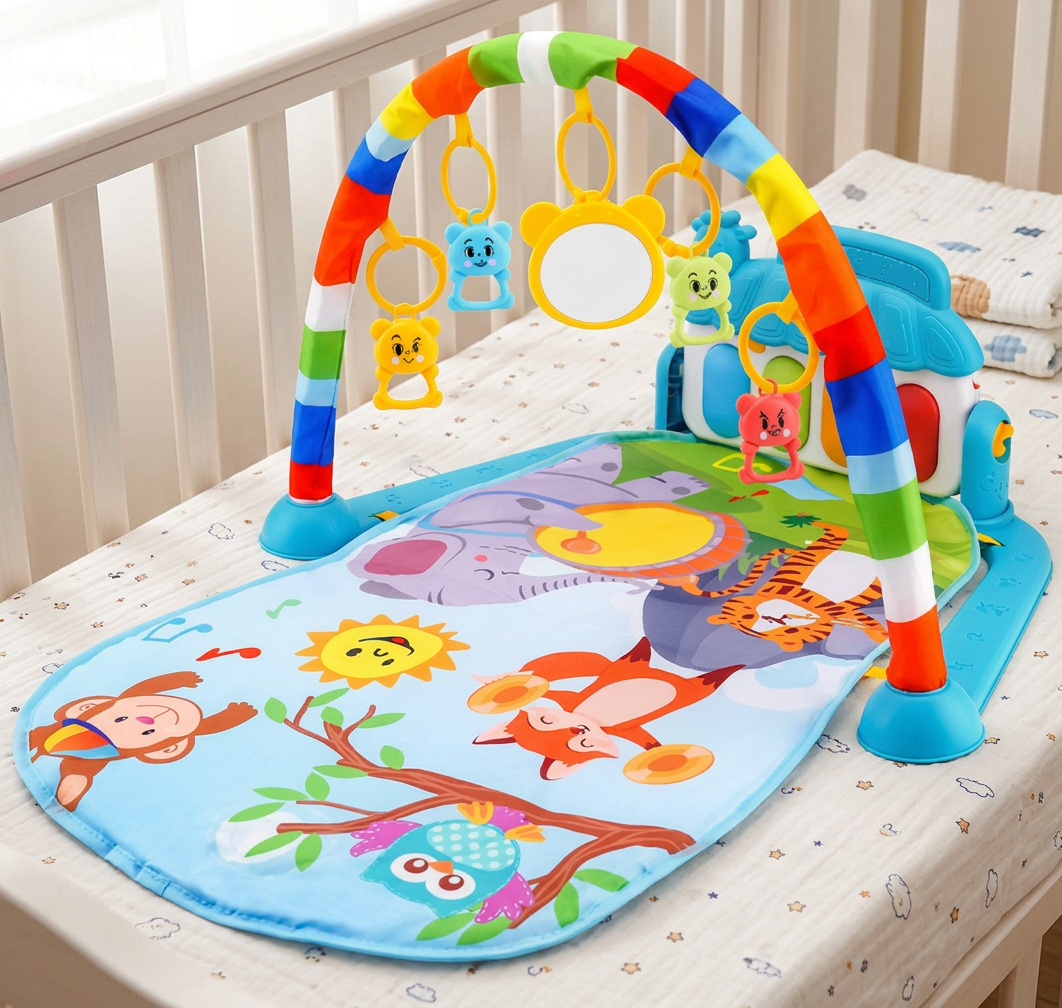Baby Music Play Gym with Piano– Interactive Sensory Activity Mat (0–24 Months)