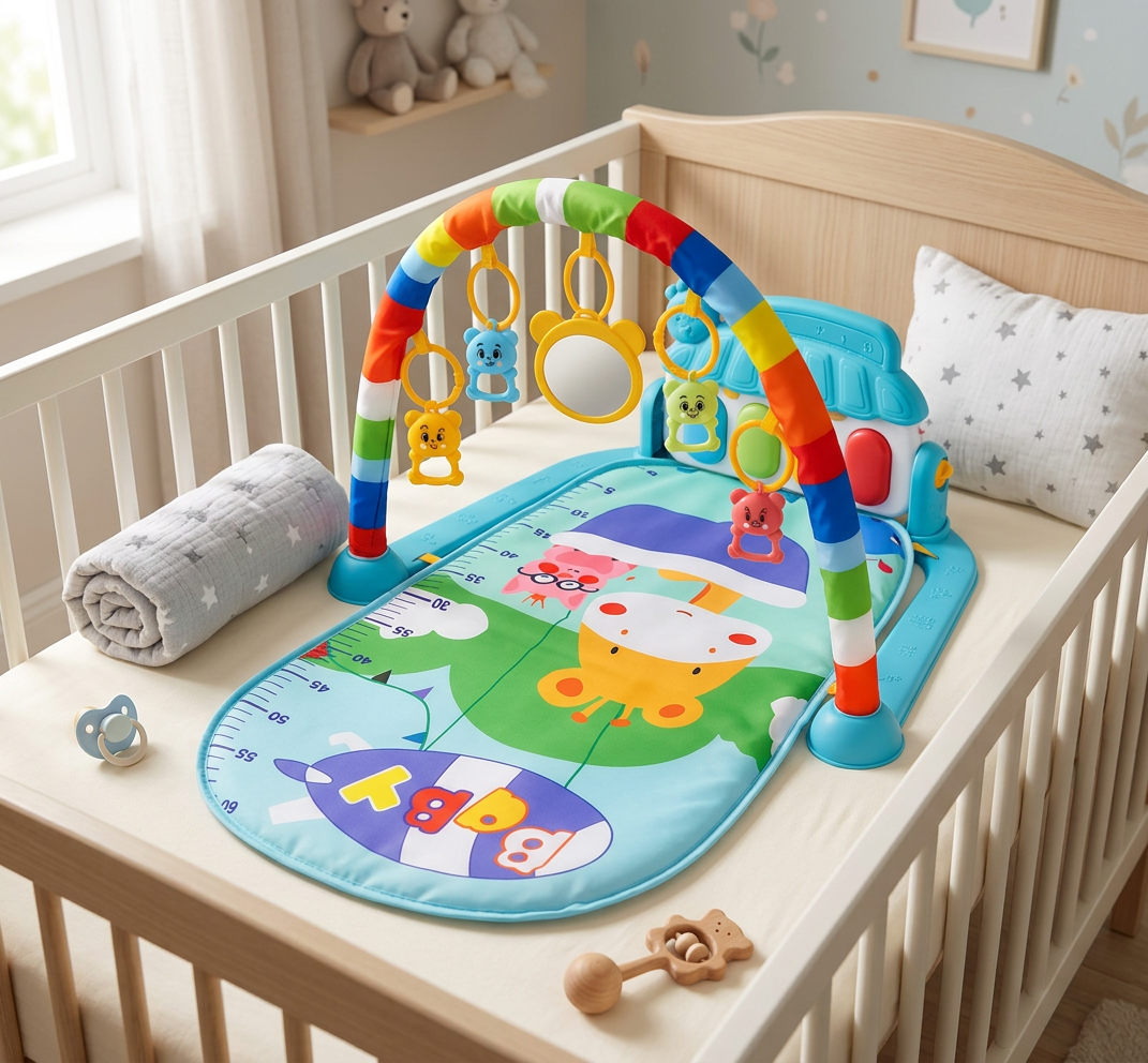 Baby Music Play Gym with Piano– Interactive Sensory Activity Mat (0–24 Months)