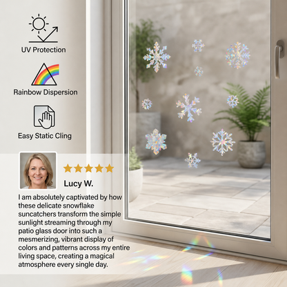 Reusable Snowflake Suncatcher Window Stickers