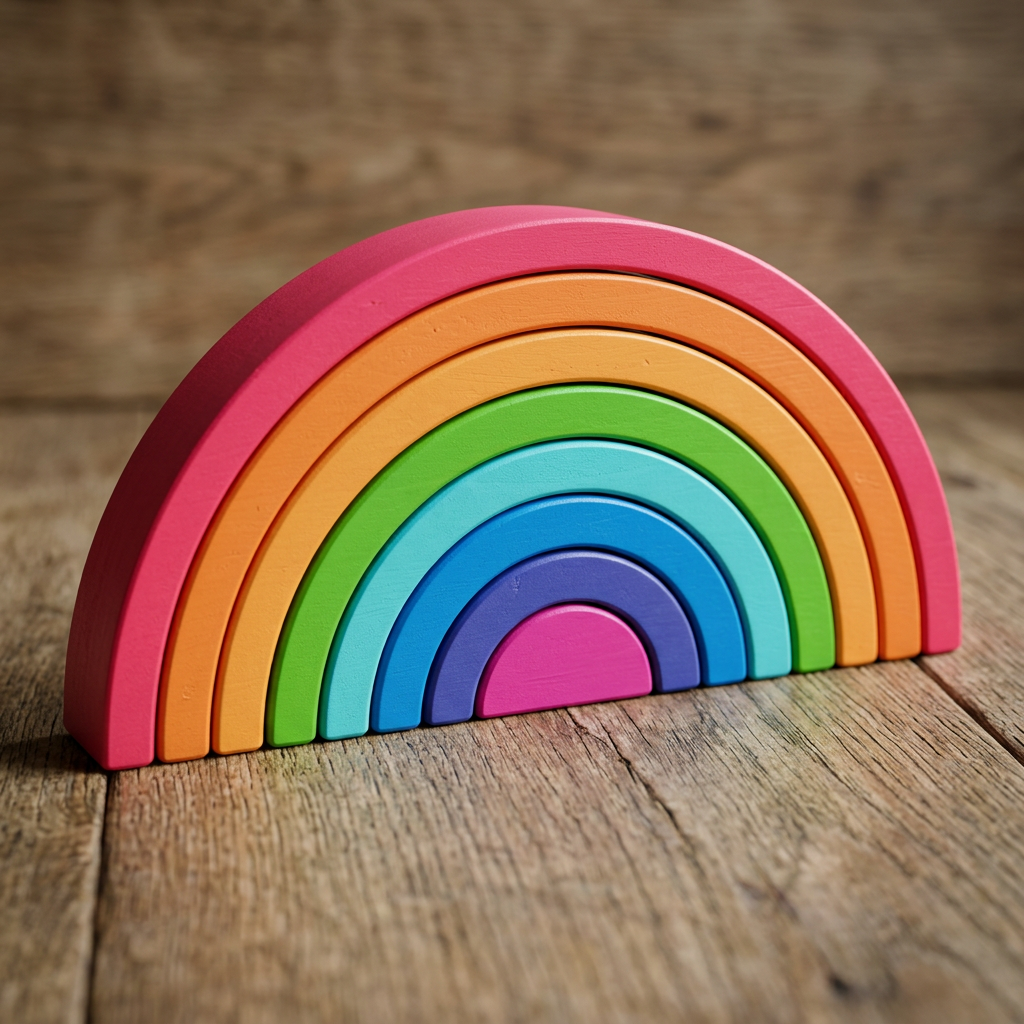 Montessori Colored Wooden Building Blocks