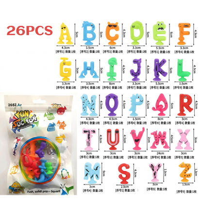 Educational suction cup letters and numbers toy