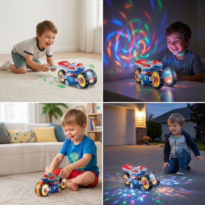 Luminous and dancing musical motorbike