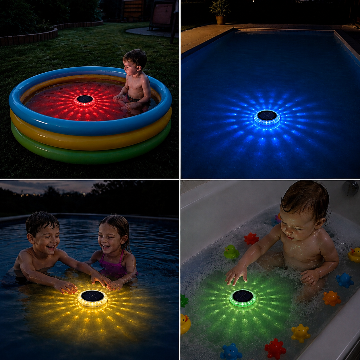 Floating solar LED light with remote control