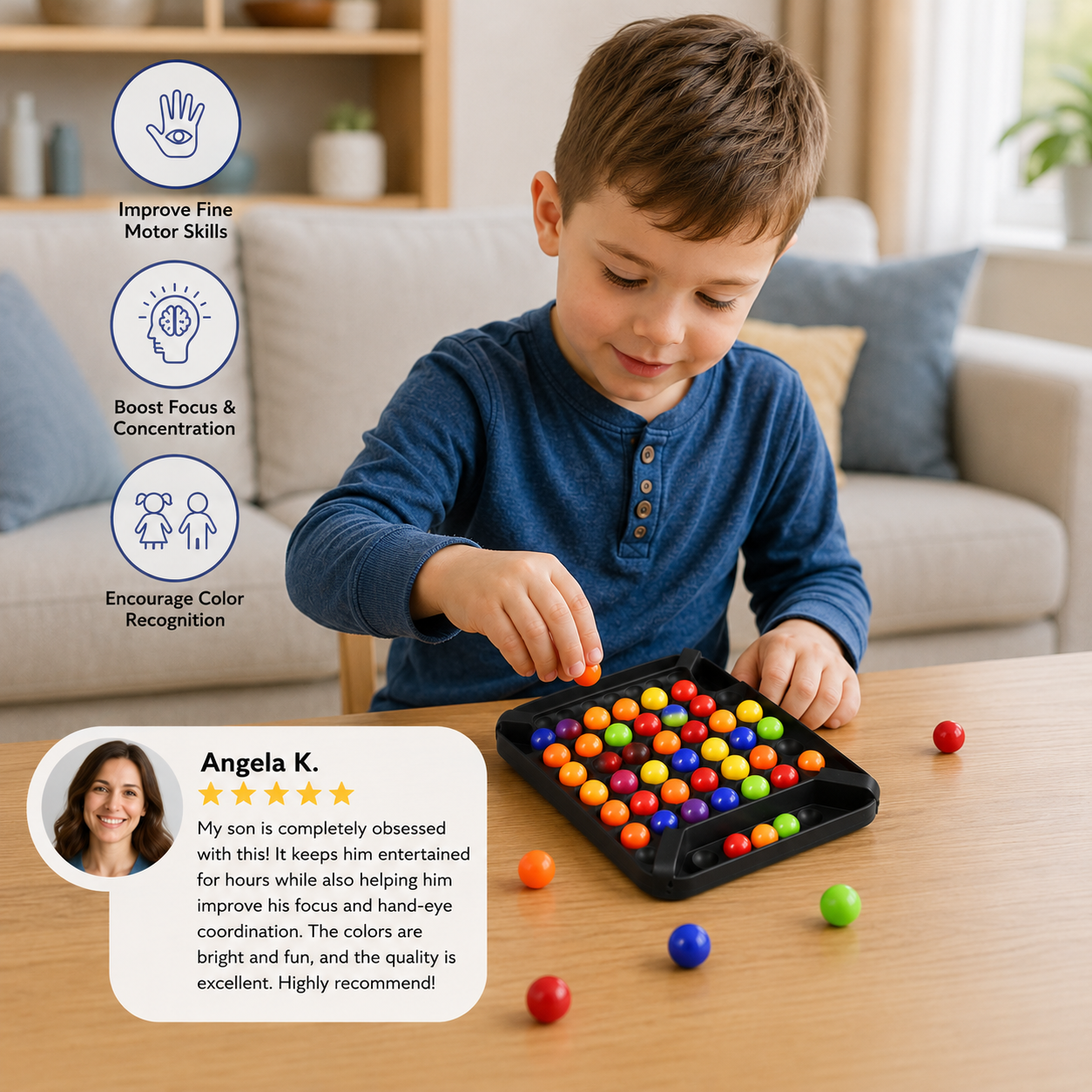 Colour Match Logic Game – Interactive Marble Puzzle for Kids & Adults