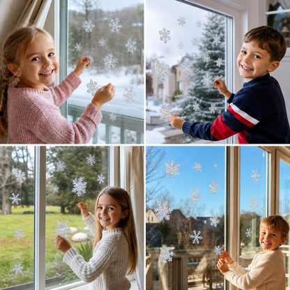 Reusable Snowflake Suncatcher Window Stickers