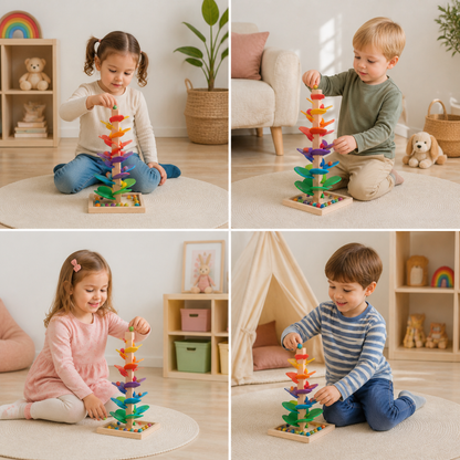 Montessori Rainbow Marble Tower