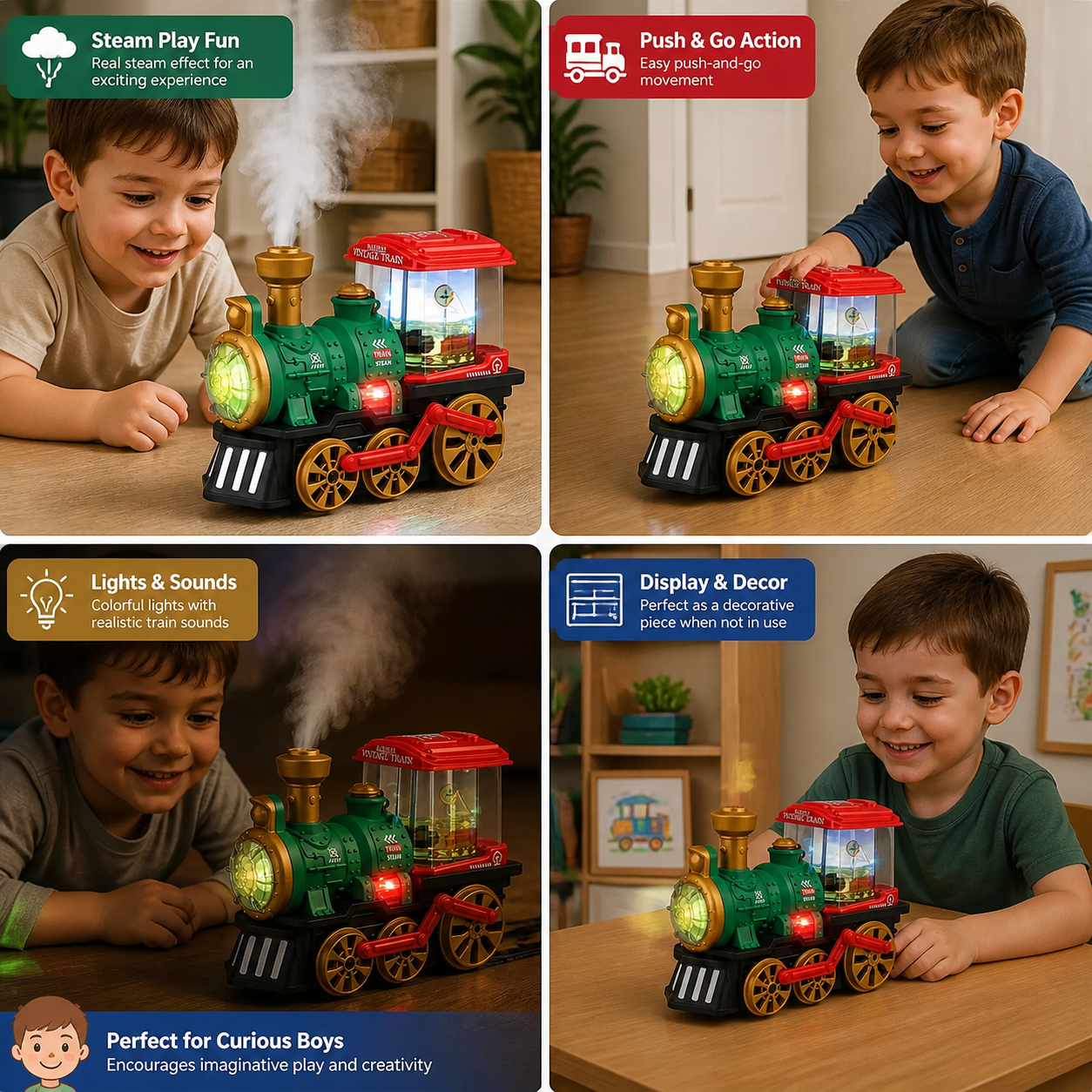 Smart Kids Steam Locomotive with Real Steam