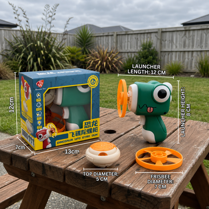 2in1 Dino Spinning Top and Frisbee Launcher Toy